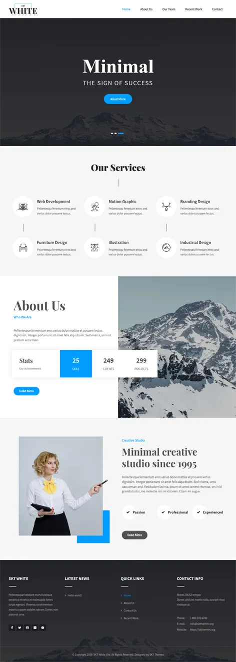 Free White WordPress Theme for whiter websites SKT White - Themes21