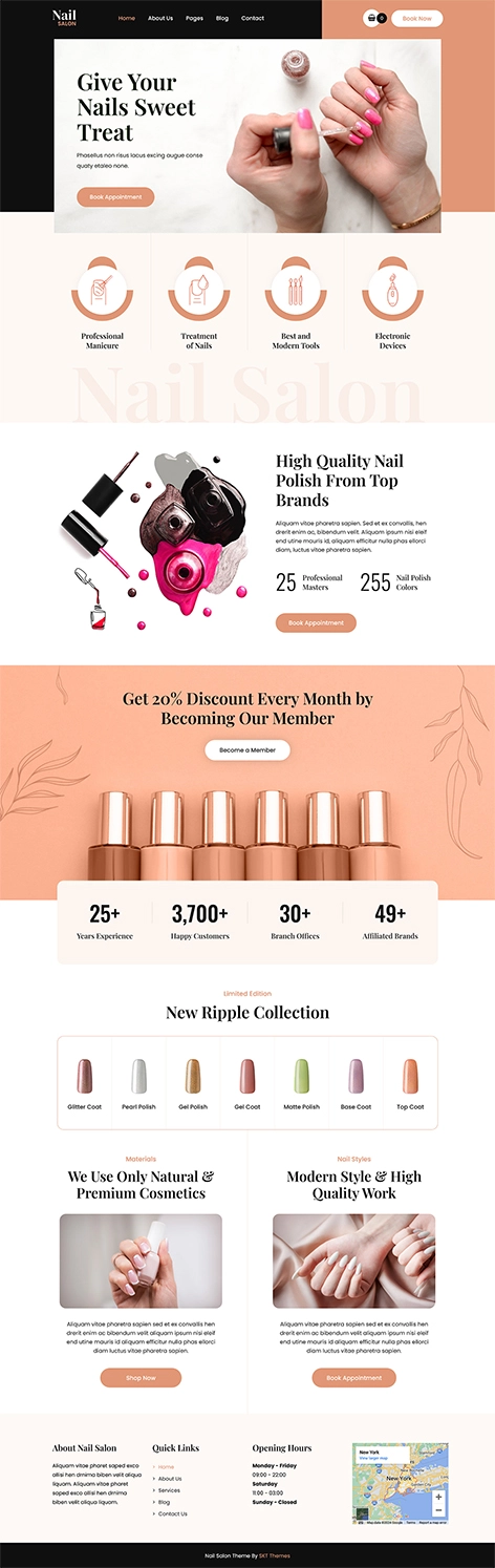 Free Nail Salon WordPress Theme